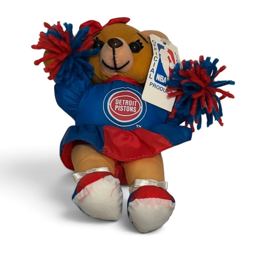 Vintage 1994 Play by Play NBA Detroit Pistons cheerleader Plush Bear